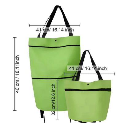 2-in-1 Shopping Bag Folding Green Bag