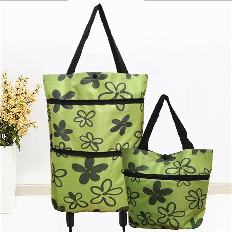 2-in-1 Shopping Bag Folding Green Bag