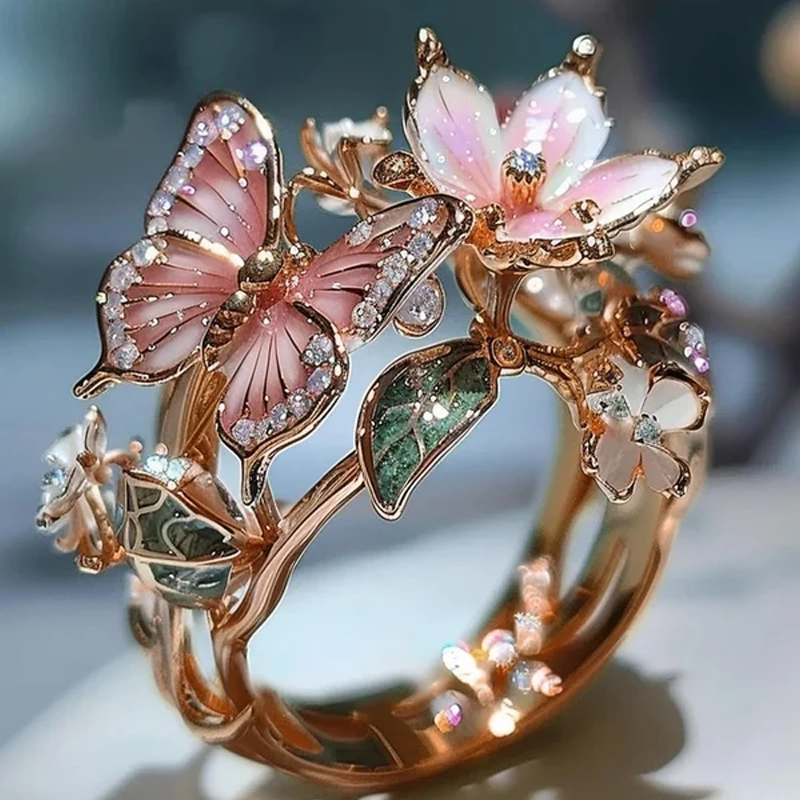 🌸Butterfly Flower Ring🌸