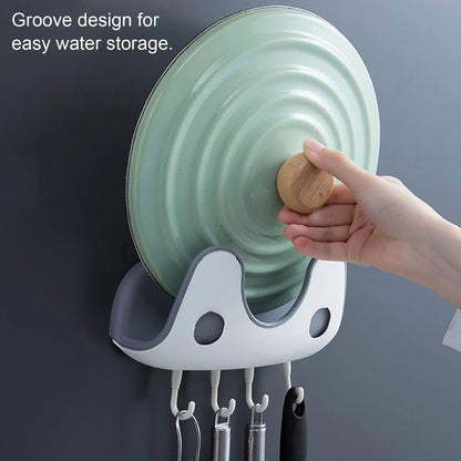 (🎅Christmas PRE SALE -49% OFF) Wall Mounted Pan Lid Rack Double Layer Punch Free Pot Rack-🔥Best Selling 🔥