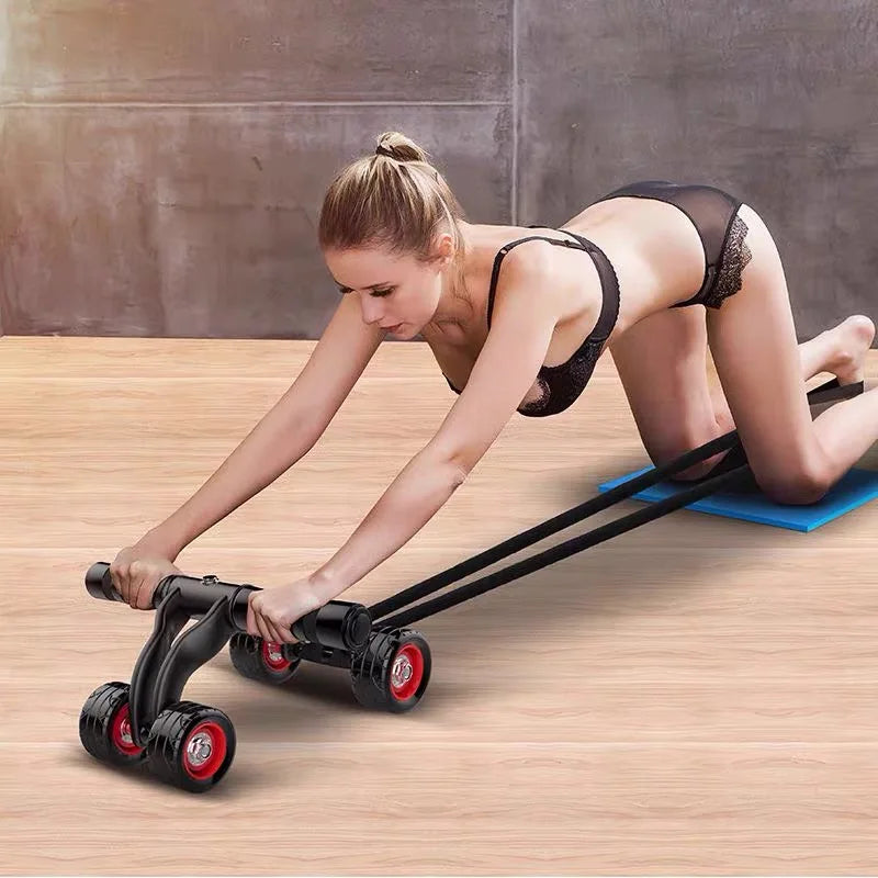 4-Wheel Abdominal Roller Muscle Trainer, Ab Rollers Home Workout