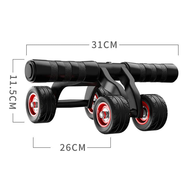 4-Wheel Abdominal Roller Muscle Trainer, Ab Rollers Home Workout