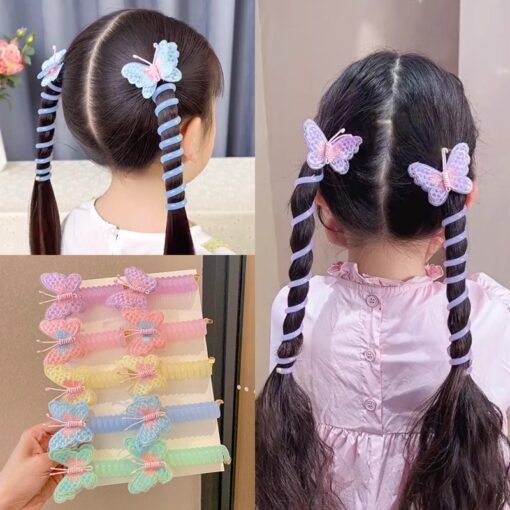 Butterfly & Colorful Telephone Wire Hair Bands for Kids