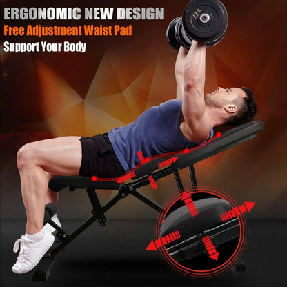 AB2 Foldable Weight Bench Adjustable Strength Training for Home