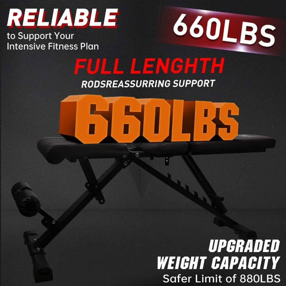 AB2 Foldable Weight Bench Adjustable Strength Training for Home