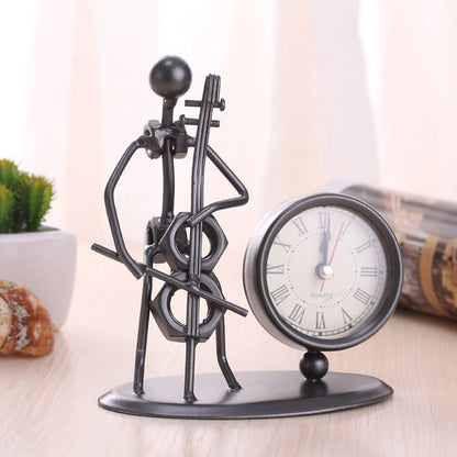 Creative Wrought Iron Musical Instrument Villain Clock