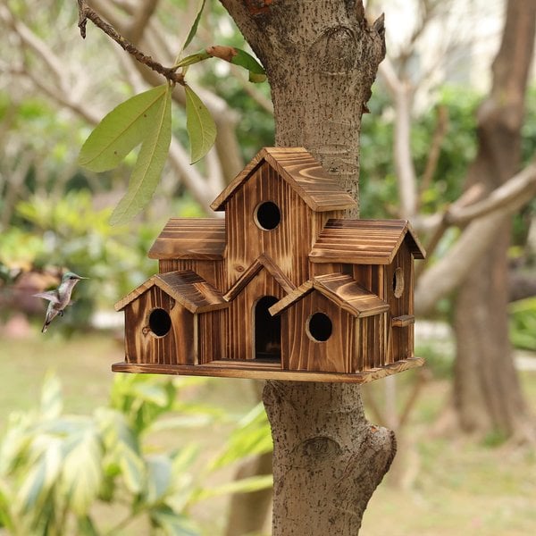 6 Hole Handmade Bird House - GIFT FOR NATURE LOVERS