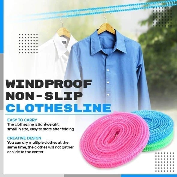 Intentionalk Windproof Non-Slip Clothesline (32 ft)