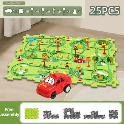 Children's Educational Puzzle Track Car Play Set