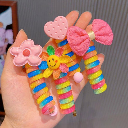 Colorful Telephone Wire Hair Bands for Kids