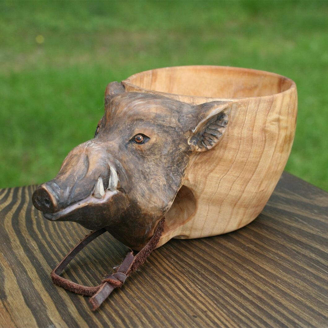 Animal Handmade Wooden Cup