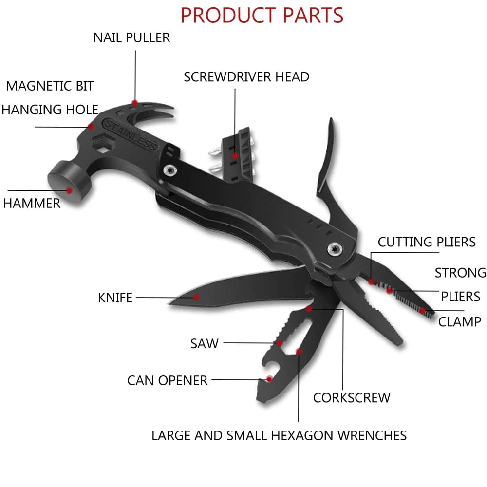 Groovy Vesper 14-in-1 Multi-Functional hammer