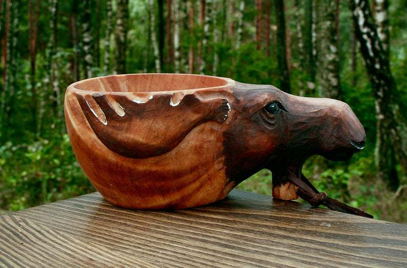 Animal Handmade Wooden Cup