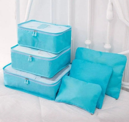 6 pieces portable luggage packing cubes