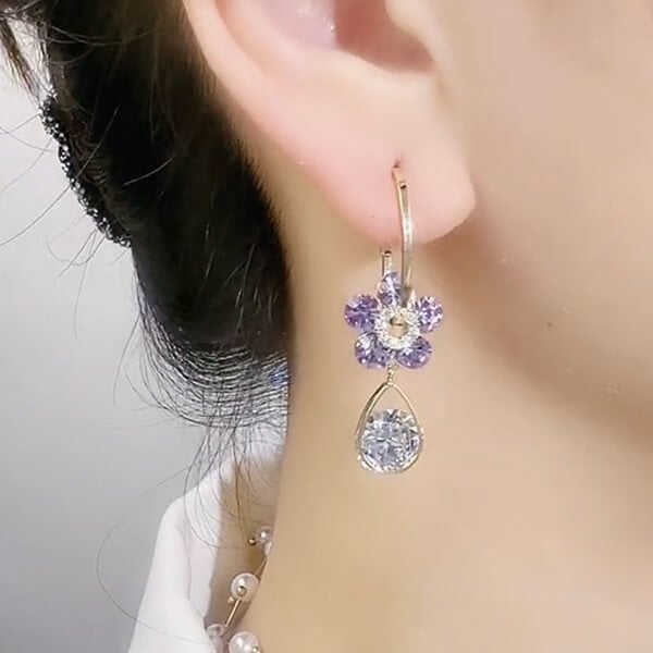 Fashion Flower Crystal Earrings