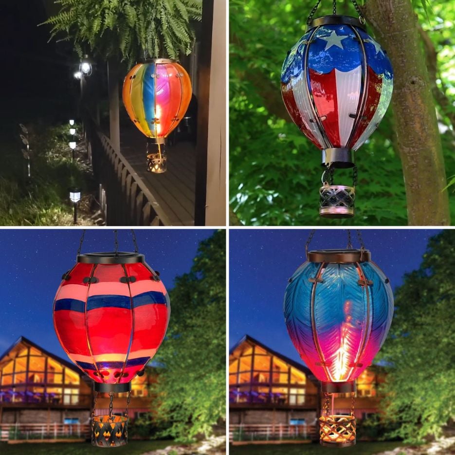 🔥Hot Sale Promotion 49% OFF - Solar Hot Air Balloon With simulated flame effect