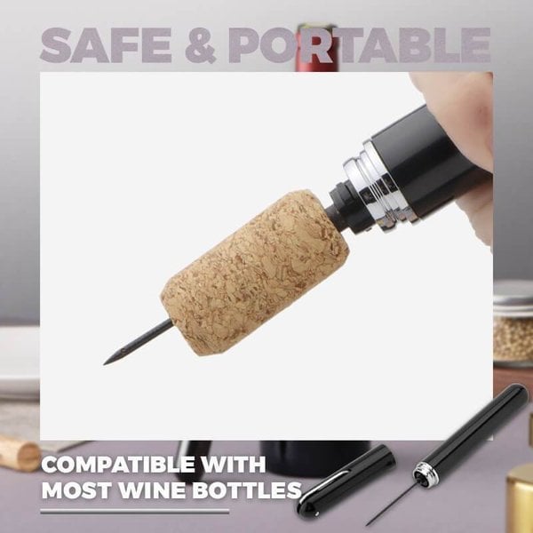 Air pressure wine corkscrew