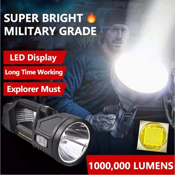 🔥New German 1000000 lumens Waterproof Spot Lights Handheld Large searchlight