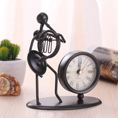 Creative Wrought Iron Musical Instrument Villain Clock