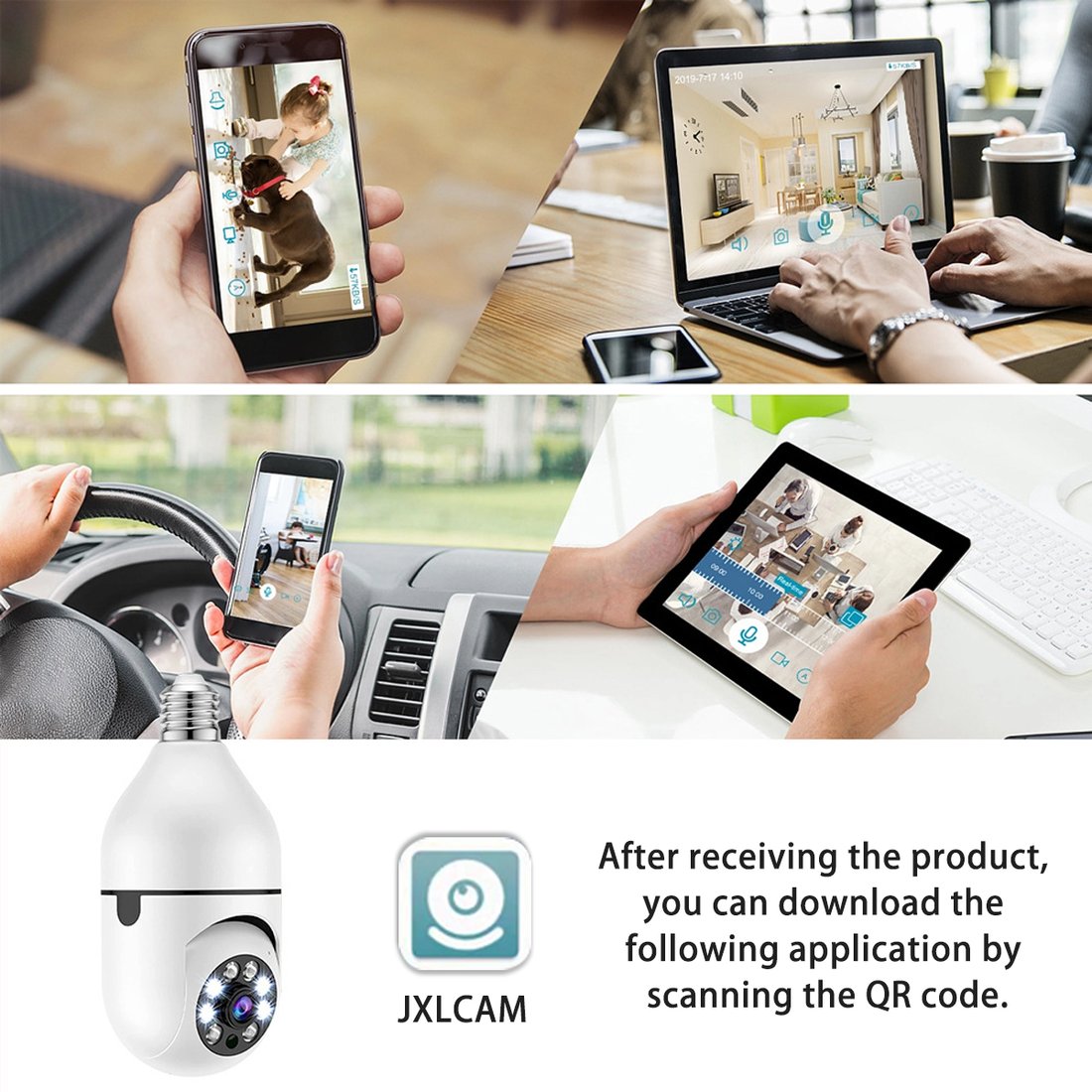 5G Wireless Wifi Light Bulb Security Camera