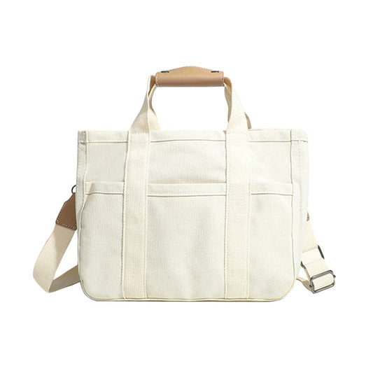 Canvas Tote Bag with Multi Pockets