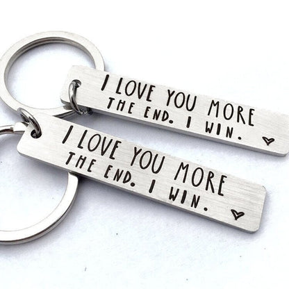 "I Love You More The End I Win" Funny Christmas Gift Keychain