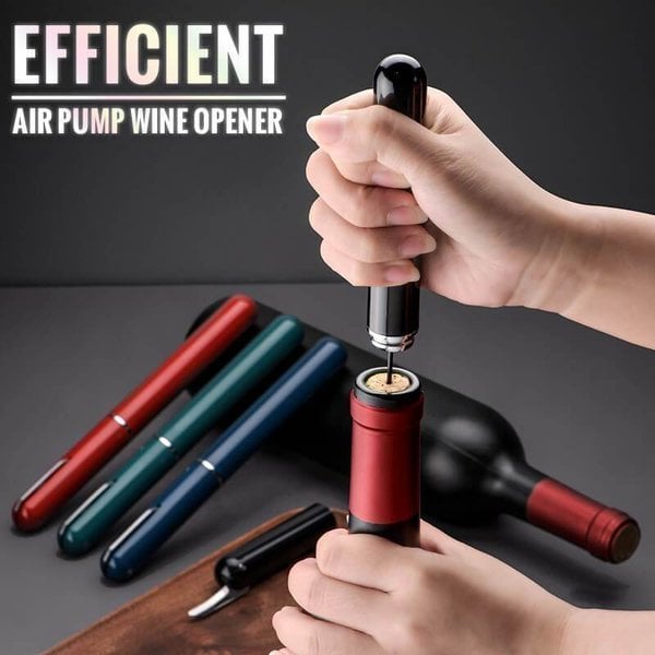 Air pressure wine corkscrew