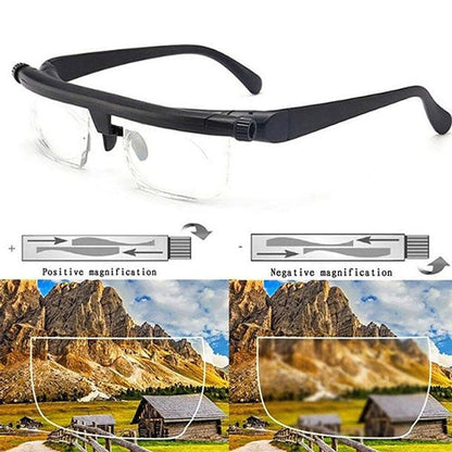 ADJUSTABLE FOCUS GLASSES NEAR AND FAR SIGHT