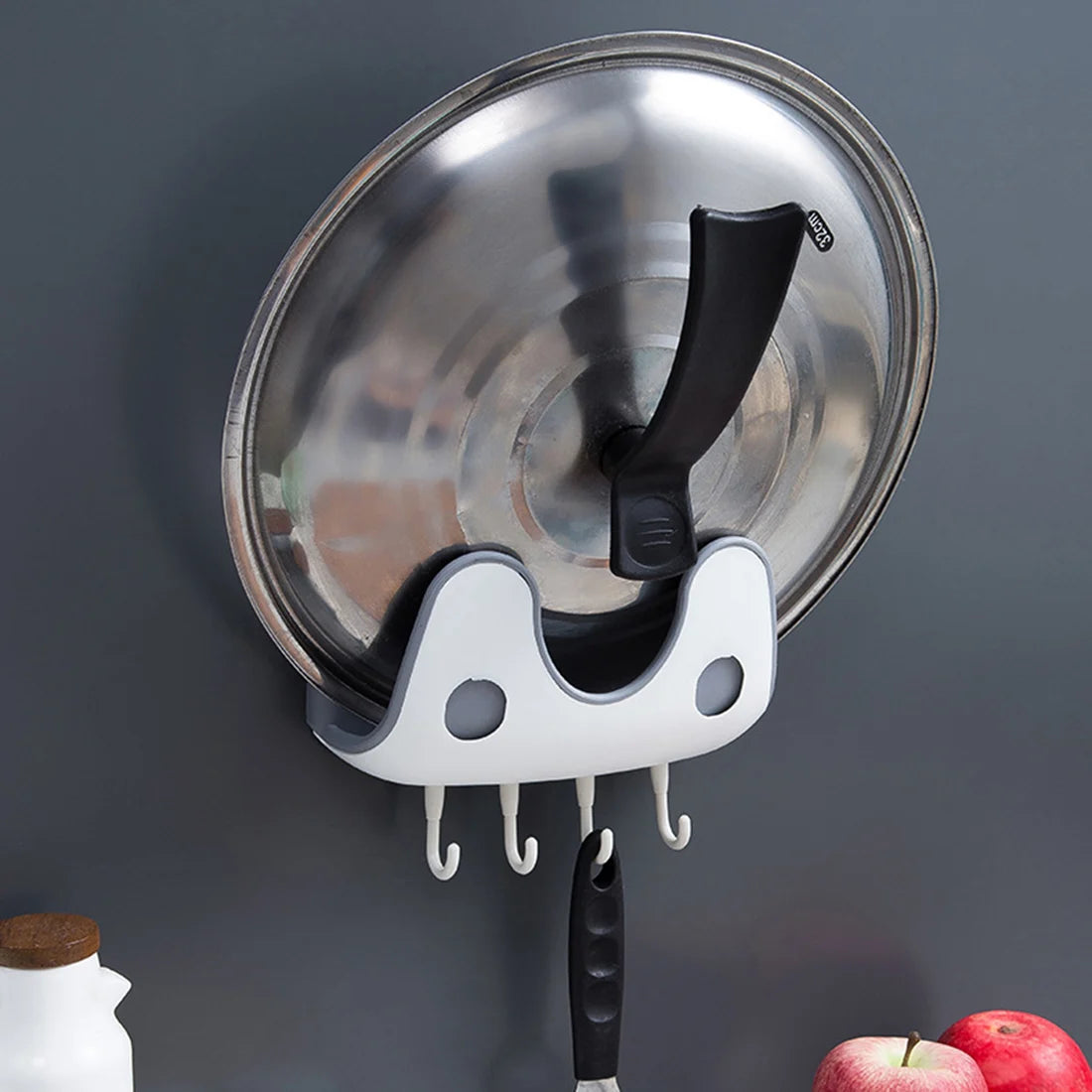 (🎅Christmas PRE SALE -49% OFF) Wall Mounted Pan Lid Rack Double Layer Punch Free Pot Rack-🔥Best Selling 🔥