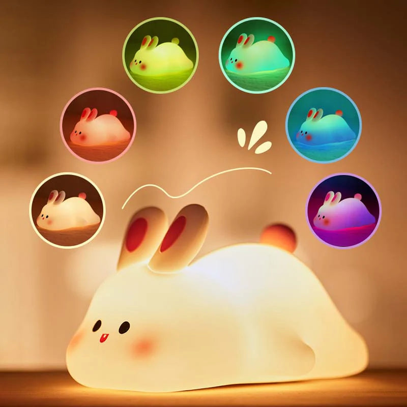 Big Face Rabbit Silicone Night Light