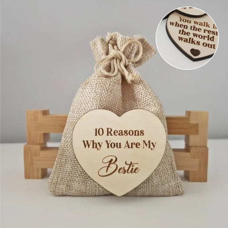 10 Reasons Why You Are My Bestie Jute Bag With Hearts