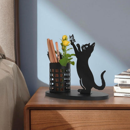 Best Gift - 😻Black metal cat pen holder🐈