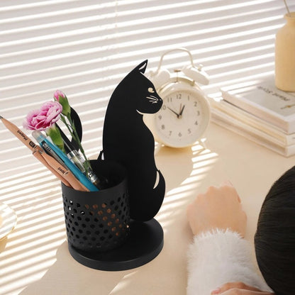 Best Gift - 😻Black metal cat pen holder🐈