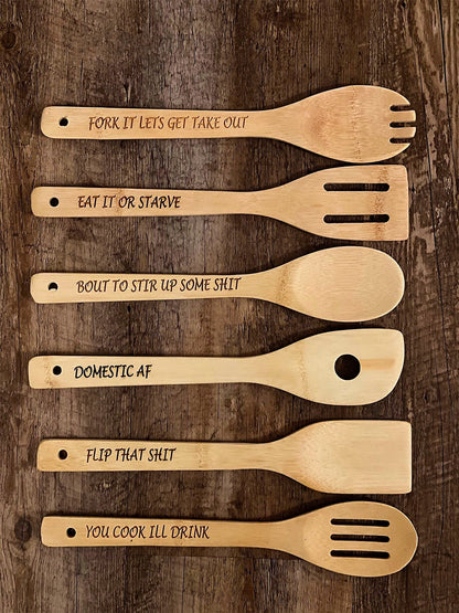 🤣Funny Wooden Spoon Set ( 6PCS )🥄