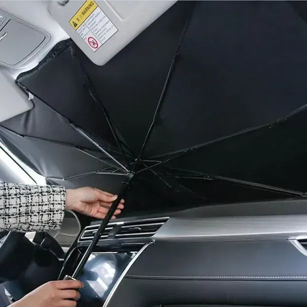 Car Windshield Sun Shade Umbrella - Foldable Car Umbrella Sunshade Cover UV Block Car Front Window (Heat Insulation Protection) for Auto Windshield Covers Most Cars