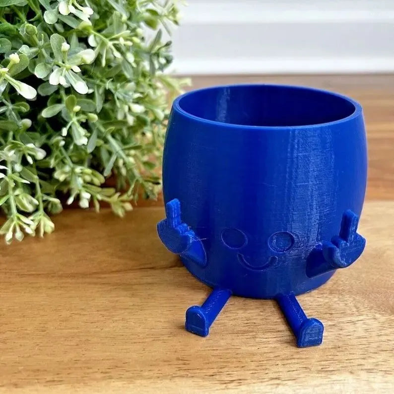 🤣Smiling Plant Pot With Middle Fingers Up