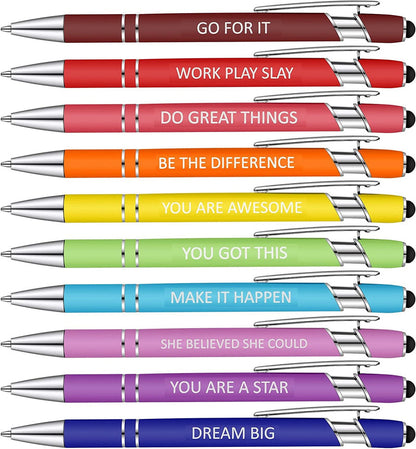 10 pcs Funny Office Ballpoint Pens (Black Ink)