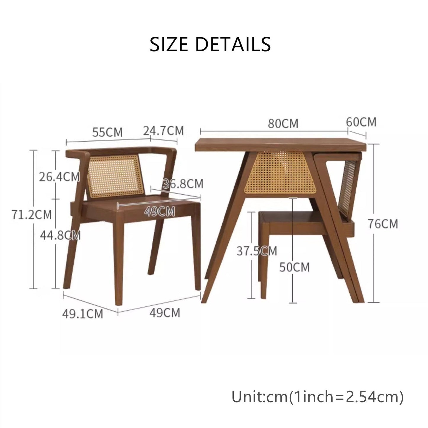 Compact Wood Dining Set