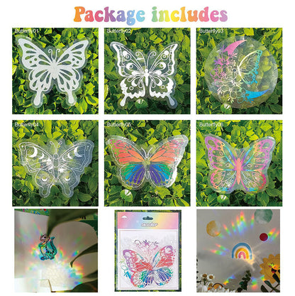 🌈PVC animal colorful anti-collision glass sticker, 6 pcs🪐