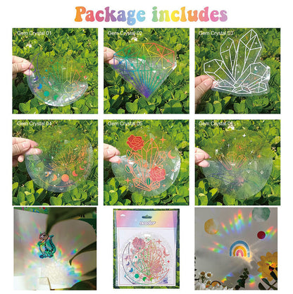 🌈PVC animal colorful anti-collision glass sticker, 6 pcs🪐