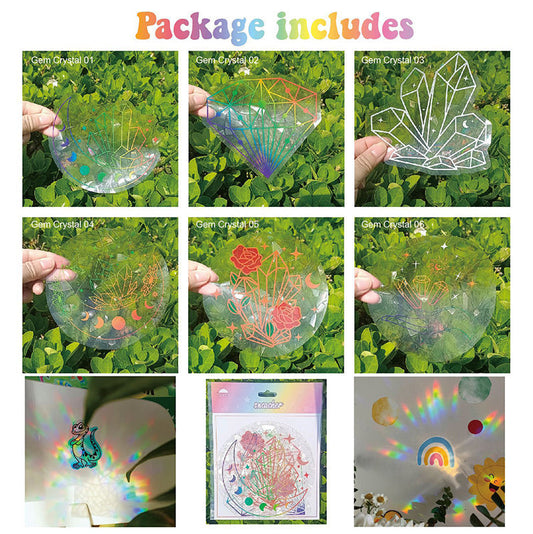 🌈PVC animal colorful anti-collision glass sticker, 6 pcs🪐