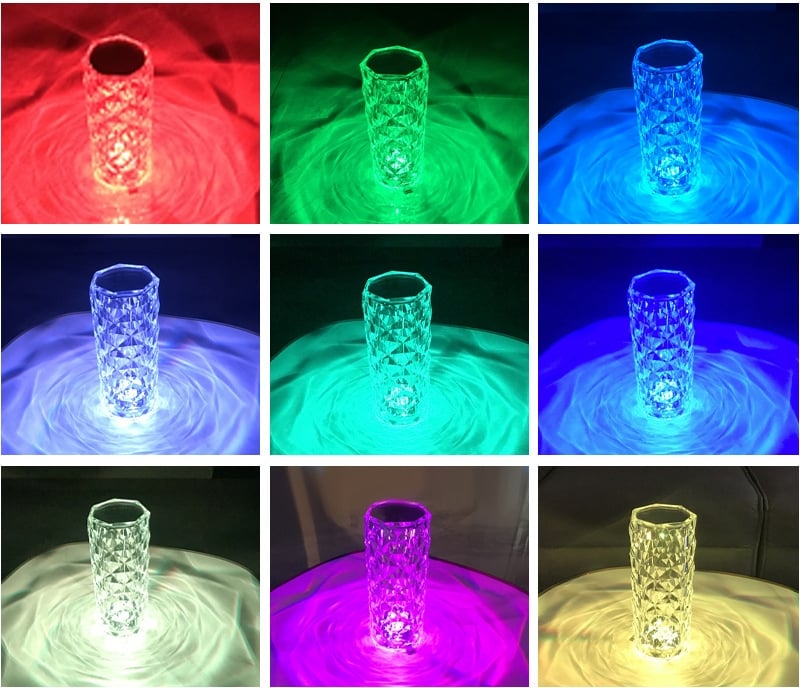 Touching Control Rose Crystal Lamp