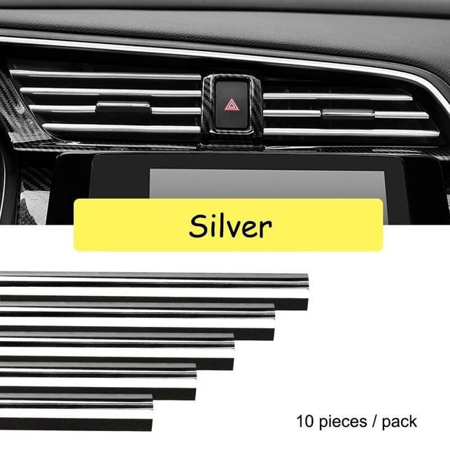 Braioncalit  Chrome Styling Moulding Car Air Vent Trim Strip